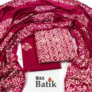 Luxurious Dobby Cotton Wax Batik Ensemble – Three-Piece Ethnic Elegance